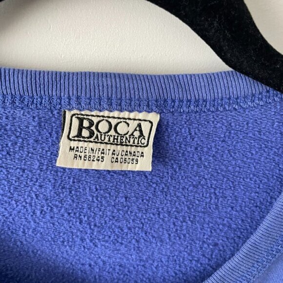 Boca Authentic Crew Neck Pullover Long Sleeve Casual Sweatshirt Blue Large - Picture 7 of 7